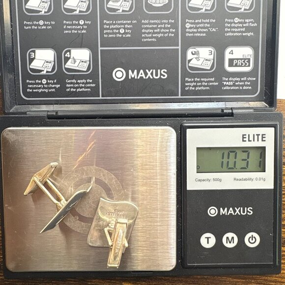 Antique Sterling Silver 925 Siam Dancing Girls Cufflinks Size 0.75" Length - Picture 11 of 11